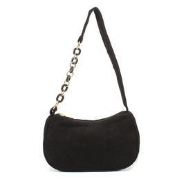 Сумка женская текстиль LIU-03 (багет) -mpl,  1 отд  вельвет черный  254099 - Rst фото 3