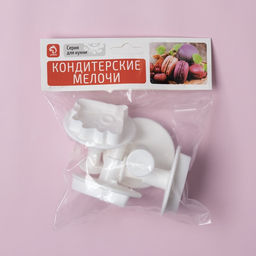 Цена за 2 шт. Плунжеры кондитерские Доляна НЛО, набор 4 шт., пластик, белые фото 5