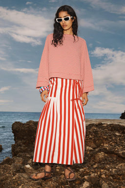 LIMITED EDITION STRIPED MIDI SKIRT - Zara фото 7
