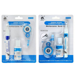 Корректор-лента Zhen Xuan 6 м × 5 мм, с корректором 18 мл, с корректирующим карандашом 7 мл, металлический наконечник, на основе растворителя