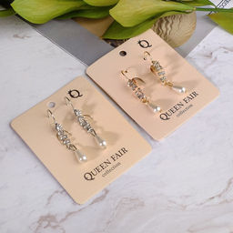 Серьги с жемчугом Колосок капля, цвет МИКС