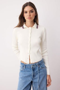 Siyah*001-Ekru Crop Renk Bloklu-Duz Ikili Paket Triko H?rka TWOAW26HI00127