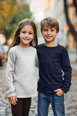 Lacivert*001 K?z Cocuk Duz Basic Bisiklet Yaka Pamuklu Orme T-Shirt TKDAW25TS00000 - Trendyolmilla фото 16