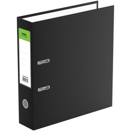 Папка-регистратор СТАММ "Стандарт", бумвинил, 70мм, черная (ММ-31831) карман на корешке