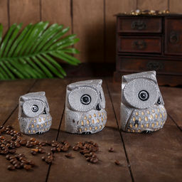 Сувенирный набор «Совы серые пятнистые», 6×19×8 см, дерево