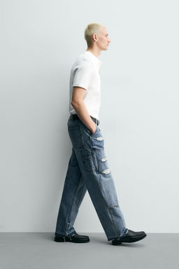 JEANS BOLSILLO CARPINTERO RELAXED FIT / Azul - Zara фото 6