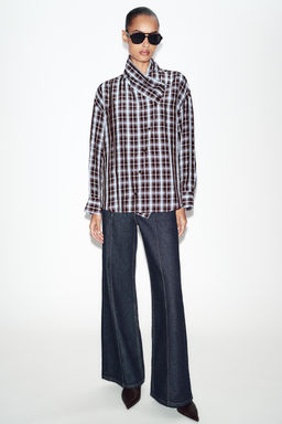 CHECK WRAP SHIRT - Zara фото 10
