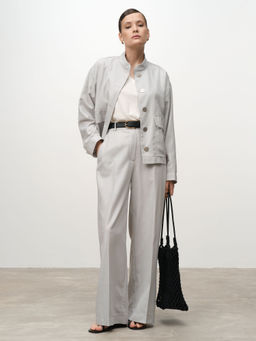 Бомбер из льна 4211892 серебро