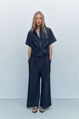 WIDE-LEG DARTED TROUSERS - Zara фото 8