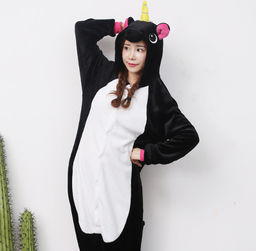 Пижама кигуруми черный Единорог (детская)