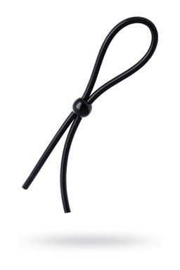 Лассо на пенис A-Toys by TOYFA Laso с одной бусиной, силикон, черное, 19,5 см
