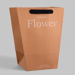 Пакет - переноска трапеция, Цветы, крафт, 25?16?30 см 250 г