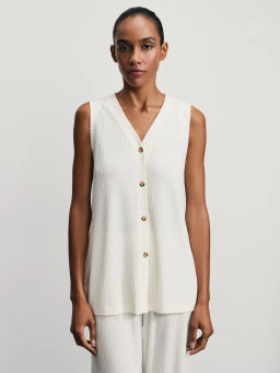 Трикотажный жилет в рубчик / Zarina  фото 4