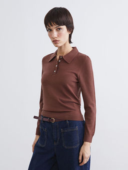 Polo Yaka Kad?n Triko Kazak