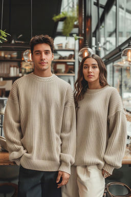 Tas Oversize Bisiklet Yaka Duz Kazak TMNAW23KZ00189