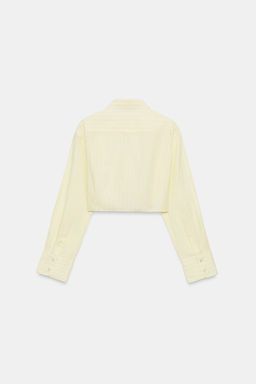 CAMISA CROP POPEL?N RAYAS / Estampado