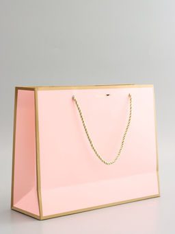 Пакет подарочный, розовый , с бантом, 32 х 25 х 11 см