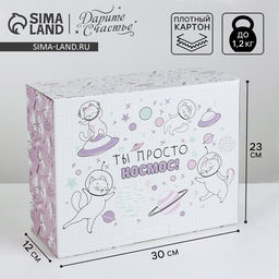 Коробка?пенал, упаковка подарочная, Ты просто космос, 30 х 23 х 12 см