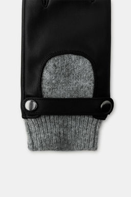 GUANTES EFECTO PIEL COMBINADO / Negro - Zara фото 5