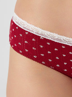 Цена за 2 штуки! Трусы слипы женские красные с принтом в сердечко - Mark formelle фото 5