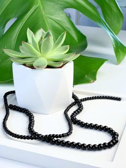 Бусины черные, стекло, набор