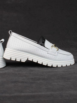 03-PDD164-1 WHITE Полуботинки женские (натуральная кожа)