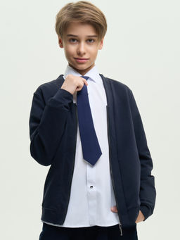 Кардиган темно-синий футер 2-х нитка с лайкрой