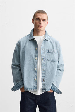 DENIM BOXY FIT OVERSHIRT - Zara фото 2