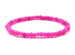 Браслет кальцит рондель граненый 4,5*3мм цвет розовый яркий, 17см