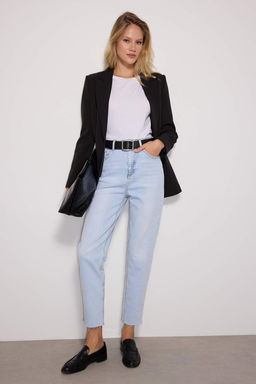 TRENDYOLMILLA Ac?k Mavi More Sustainable Yuksek Bel Slim Mom Jeans TWOSS23JE00094  фото 12