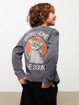 Bisiklet Yaka Star Wars Bask?l? Uzun Kollu Erkek ?ocuk Ti??rt