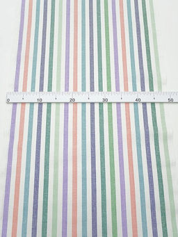 Холст полотенечный Зеленые/лососевые/чернильные полосы, ш.0.5м, лен-30%, хл-70%, 140гр/м.кв - Купава фото 2