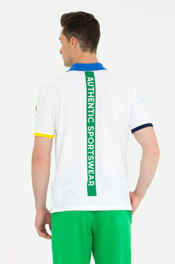 U. S. Polo Assn Мужская белая футболка с воротником-поло - U.s. polo assn фото 5