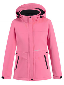 Ветровка спортивная женская с капюшоном softshell розового цвета 9566R - Mtforce фото 2