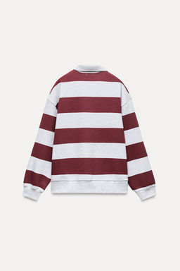 VARSITY POLO COLLAR SWEATSHIRT - Zara фото 6