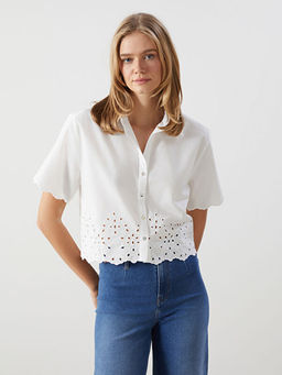 Ajurlu Poplin Kad?n G?mlek