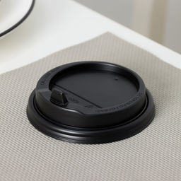 Цена за 100 шт. Крышка одноразовая для стакана чёрная, с клапаном, d=9 см - Simaland фото 3