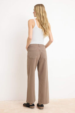 Koyu Kahverengi Yuksek Bel Bilek Boy Culotte %100 Pamuklu Jeans TWOAW26JE00190 - Trendyolmilla фото 30