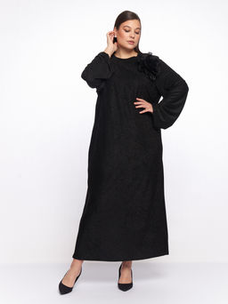 Черное платье с люрексом PP51727BLK01