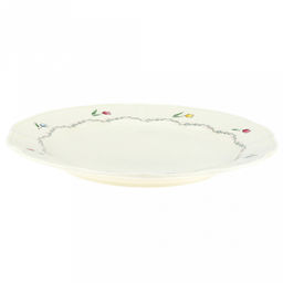 Ласковый май Тарелка мелкая фарфоровая д27,4см, h3см, с деколью, рельефный декор, волнистый край, кремовый (Китай) - Домашняя мода фото 2