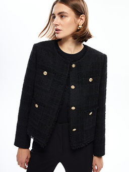 Bisiklet Yaka Kad?n T?vit Ceket