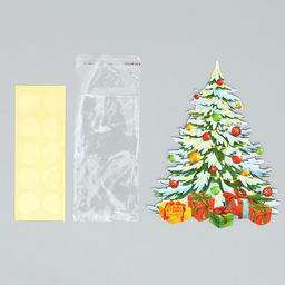 Цена за 10 шт. Пакет под сладости новогодний «Ёлка», 11×6 см