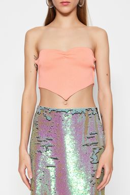 Ac?k Mavi Crop Triko Biyeli Bluz TPRSS23BZ00066 - Trendyolmilla фото 13