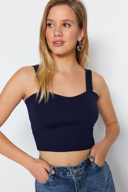 Trendyolmilla Mint Kalp Yaka Crop Triko Ince Bluz TWOSS22BZ1105  фото 8