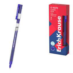 Цена за 12 шт. Ручка гелевая ErichKrause G-Note Stick Classic 0.5, цвет чернил синий (в коробке по 12 шт.)