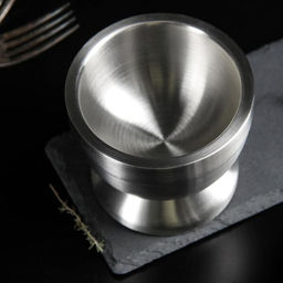 Ступка с пестиком Доляна Steel, d=10 см, нержавеющая сталь, серебристая фото 3