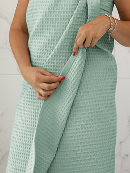 Полотенце для тела 90x150 голубой вафельное полотно