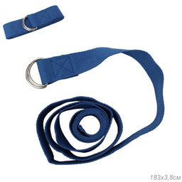 Ремень для йоги и стретчинга 183X3.8 / Синий / YB183-BB / уп 50 шт