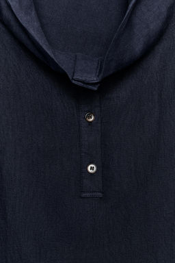 CAMISA CON LINO ZW COLLECTION / Marino - Zara фото 5