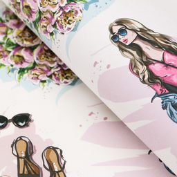 Цена за 10 шт. Бумага упаковочная глянцевая Женский стиль, 70 х 100 см - UPAK LAND фото 4